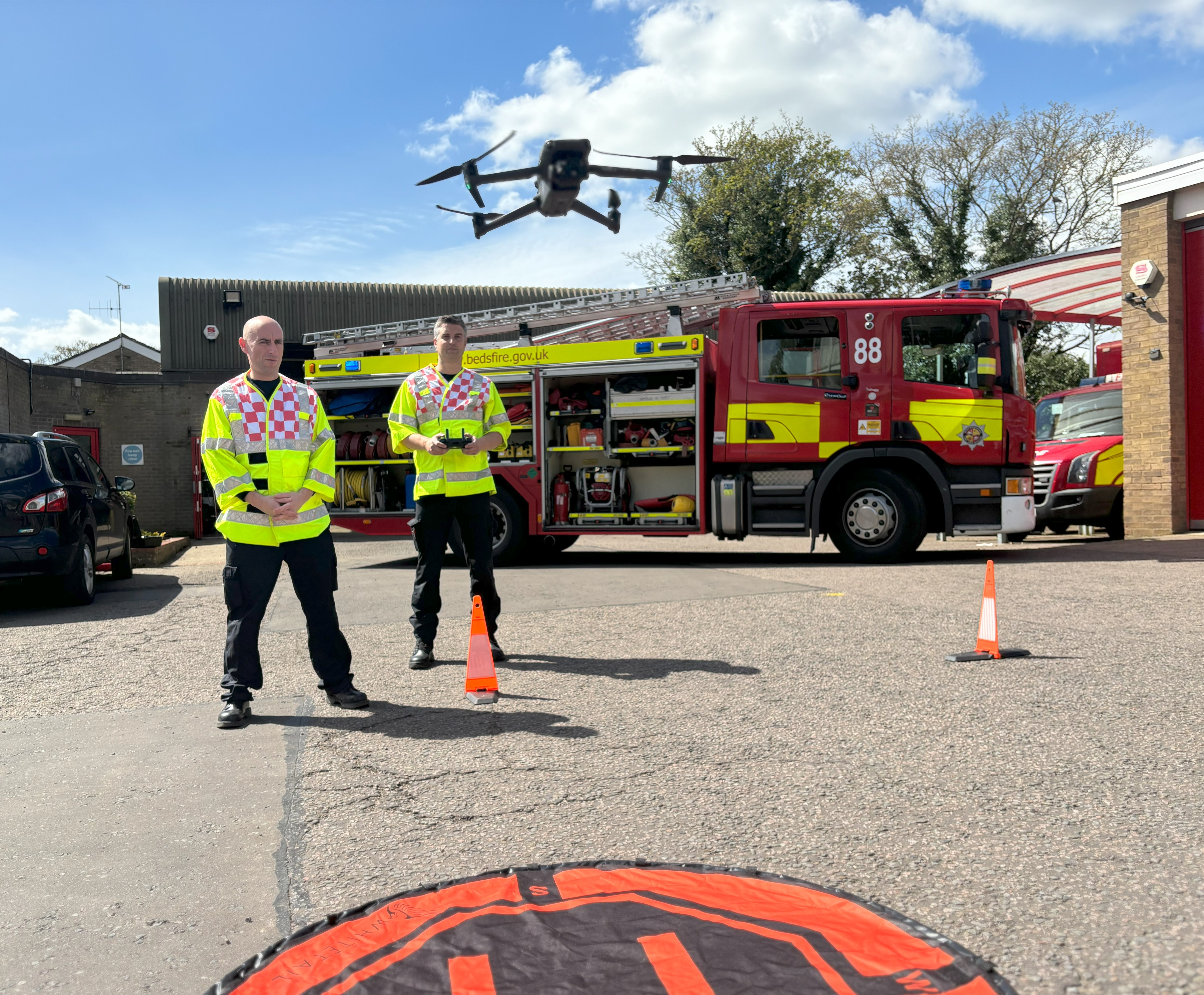 Drone at Leighton Buzzard fire station
